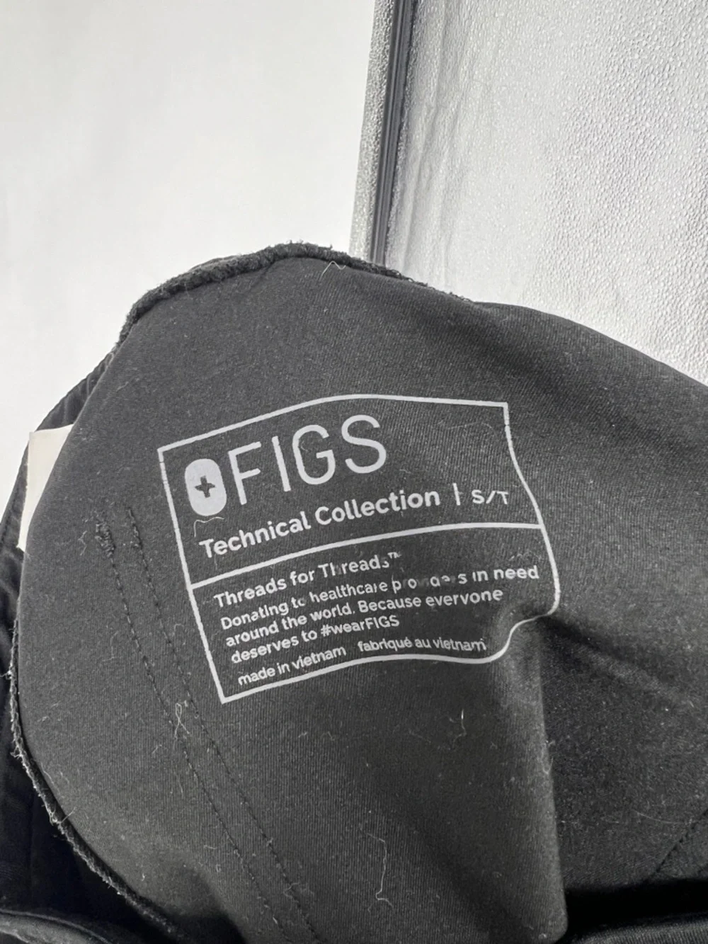 Figs Black Jogger Pants with Light Gray Drawstring